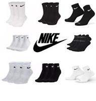 NIKE SOCKS PAIRS COTTON CUSHIONED & LIGHTWEIGHT CREW ANKLE MENS WOMENS SPORTS - M Regular