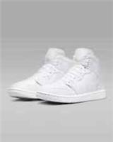 Nike Air Jordan 1 Mid Trainers UK Size 6 EU40 DV0991 111 Triple White Womens