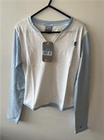 NIKE Womens White/Blue V- Neck Lightweight Sweatshirt M (10/12) BNWT