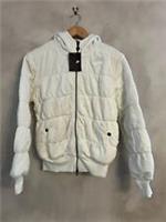 Vintage Womens Nike Off White Puffer Sytle Jacket - Size UK M - New Arm Blemish