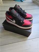 NIKE Air Jordan 1 Low Sneakers 55356006 Black/Red/White UK 5 EU 38 New Boxed