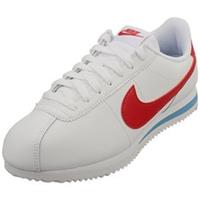 Nike Cortez Womens Fashion Trainers in White Blue Red