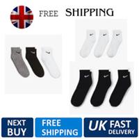 For NIKE SOCKS 3 6 12 PAIRS PACK - LIGHTWEIGHT CREW ANKLE MENS WOMENS SPORTS UK - M Regular