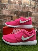 Nike Roshe One (GS) 599729-611 Trainers Kids UK 4 Pink Blast White Running Shoes