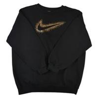 Nike Girls Sweatshirt XL 156-166cm Black Long Sleeve Golden Logo Used