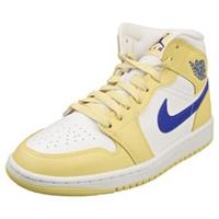 Nike Air Jordan 1 Mid Womens Fashion Trainers in White Lemon