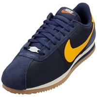 Nike Cortez Womens Fashion Trainers in Navy Yellow