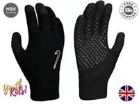 Nike Kids Knit Grip Gloves Football Junior Youth Winter Glove Sport Touch Screen