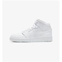 Nike Air Jordan 1 Mid GS Older Kids UK 3 White New - 554725 126