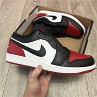 Nike Air Jordan 1 Low Bred Toe Red/Black/White Size UK 11.5 553558-161