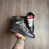 Nike Air Jordan 1 Mid (GS) Trainers 'Black Metallic' UK 4 HV5180-010 ??