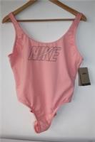 Nike Women One Piece Swim Suit Front Logo Bleached Coral /Pink Size 16/XL New - 16 Regular
