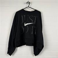 Nike Dri-Fit Sweatshirt Women Large Just Do It Graphic Black Casual - L Regular