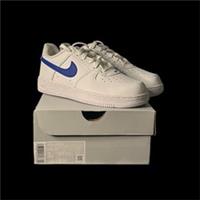 Air Force 1 White Royal Blue Trainers Sneakers Size UK 2.5 New Boxed