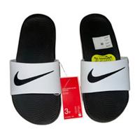 NIKE Kawa Slides Children's White Black Size UK 2.5 EU 35 3Y Beach Holiday Shoes