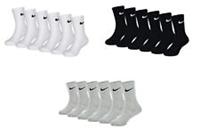 NIKE 3/6 PAIR COTTON CUSHIONED CREW SOCKS SPORTS SOCKS CHILD/JUNIOR SIZES 6-2 UK