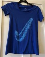 Nike Blue Cotton Jersey Round Neck T Shirt UK8 (Small) - S Regular