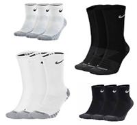 Nike Socks Men Women Dri-Fit 3 Pack Cushioned Crew Socks Gym Football Training - Uk 6-11 Regular