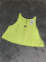 NWT Womens NIKE Dri-Fit Running Fitness Cropped Mesh Vest Size 3XL Yellow (30) - 3XL Plus