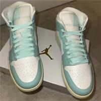 Nike Trainers Womens UK 5.5 Air Jordan 1 Sail Light Dew Leather Mid Shoes Box