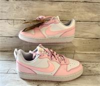 Nike Court Borough Trainers White & Pink Youth Size 5