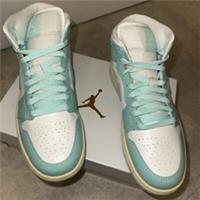 Nike Trainers Womens UK 5.5 Air Jordan 1 Sail Light Dew Leather Mid Shoes Box