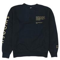 Vintage Nike 90's Swoosh Crew Neck Medium Black Sweatshirt