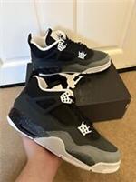 Nike Air Jordan 4 Retro Fear UK 9.5 EU 44.5 US 10.5 Black White Grey FQ8138-002