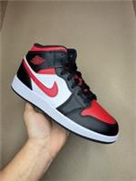 Nike Air Jordan 1 Mid Black Fire Red gs trainers Uk5 Brand New✅ 554725079