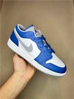 Nike Air Jordan 1 Low True Blue Grey gs trainers Uk5.5 Brand New✅ 553560412