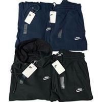 Nike Mens Club Logo Tracksuit Fleece Hoodie and Jogging Bottoms Black/Navy S-XXL - L Regular