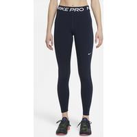Nike Pro Women's Mid-Rise Mesh-Panelled Leggings - Blue - Polyester/Elastane
