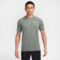 Nike Men's Heathered Short-Sleeve Hydroguard Swimming Top - Green - Polyester
