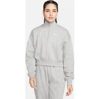 Nike Sportswear Phoenix Fleece Women's 1/4-Zip Cropped Sweatshirt - Grey - Cotton/Polyester