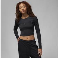 Nike Jordan Sport Women's 2-in-1 Long-Sleeve Top - Black - Polyester/Elastane