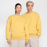 Nike Solo Swoosh Men's Fleece Crew - Yellow - Cotton/Polyester