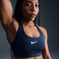 Nike Swoosh Medium-Support Women's Padded Sports Bra - Blue - Polyester/Elastane