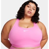 Nike Swoosh Medium Support Women's Padded Sports Bra - Red - Polyester/Elastane