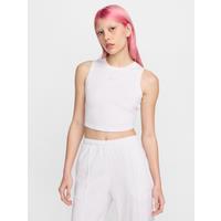 Nike Sportswear Chill Knit Women's Tight Cropped Mini-Rib Tank Top - Brown - Polyester/Lyocell/Elastane