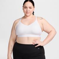 Nike Indy Light-Support Women's Padded Adjustable Sports Bra - White - Polyester/Elastane