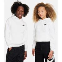 Nike Sportswear Club Fleece Older Kids' Pullover Hoodie - White - Cotton/Polyester