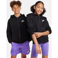 Nike Sportswear Club Fleece Older Kids' Full-Zip Hoodie - Black - Cotton/Polyester