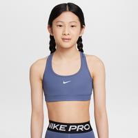 Nike Swoosh Girls' Sports Bra - Blue - Polyester/Elastane