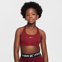 Nike Swoosh Girls' Sports Bra - Red - Polyester/Elastane