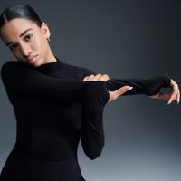 Nike Zenvy Women's Dri-FIT Long-Sleeve Top - Black - Nylon/Elastane