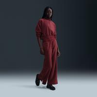 Nike Sportswear Phoenix Plush Women's High-Waisted Wide-Leg Cosy Fleece Trousers - Red - Split Hems