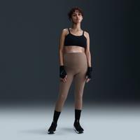 Nike (M) One Women's High-Waisted 7/8 Leggings with Pockets (Maternity) - Brown - Polyester/Elastane