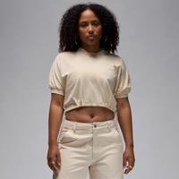Nike Jordan Women's Knit Cropped Top - Brown - Cotton/Polyester