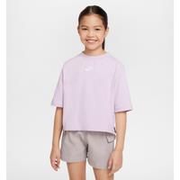 Nike Sportswear Older Kids' (Girls') Short-Sleeve Top - Purple - Cotton