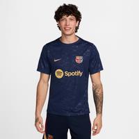 F.C. Barcelona Academy Pro Home Men's Nike Dri-FIT Football Pre-Match Short-Sleeve Top - Blue - Polyester